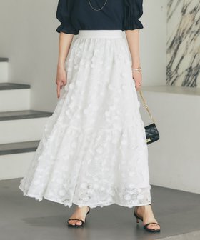 【ラブティックボンボン/La boutique BonBon】の3Dレーススカート 大人の最旬トレンドファッション＆コーディネート founy(ファウニー) ファッション Fashion レディースファッション Fashion for Women スカート Skirts 春 Spring カットソー Cut and Sewn Top ジャケット Jacket, Outerwear とろみ Fluid, Flowy Fabric デニム Denim, Jeans Material フラワー Flower, Floral ポケット Pocket, Pocket Detail レース Lace, Lace Fabric おすすめ Recommended / Our Picks 夏 Summer エレガント 上品 Elegant ビジネス 仕事 通勤 Business / Work / Commuting |ID:prp329100004980046