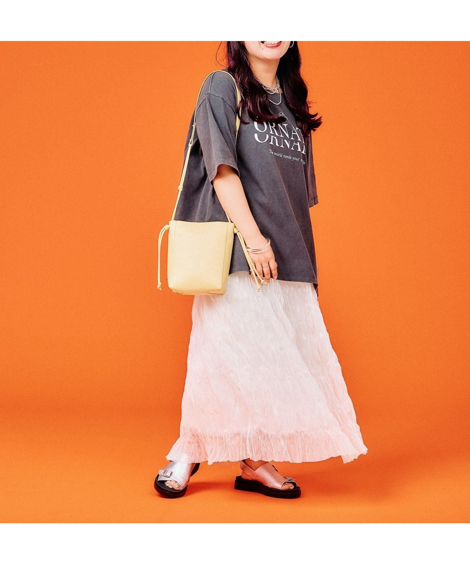 【グローバルワーク/GLOBAL WORK】のしゅりプロデュース/ロゴT チュールスカートセット/498317 インテリア・キッズ・メンズ・レディースファッション・服の通販 founy(ファウニー) 　ファッション　Fashion　レディースファッション　Fashion for Women　スカート　Skirts　ウェーブ　Wavy Pattern　ヴィンテージ　Vintage Style　サンダル　Sandals, Summer Shoes　スリット　Slit, Slit Detail　トレンド　Trend, Trending Now　フェミニン　Feminine, Girly　プリーツ　Pleats, Pleated　ペチコート　Petticoat, Underskirt　ポインテッド　Pointed Toe, Sharp Toe　ワーク　Workwear, Utility Style　チャコール*アイボリー18|ID: prp329100004980068 ipo3291000000037316379