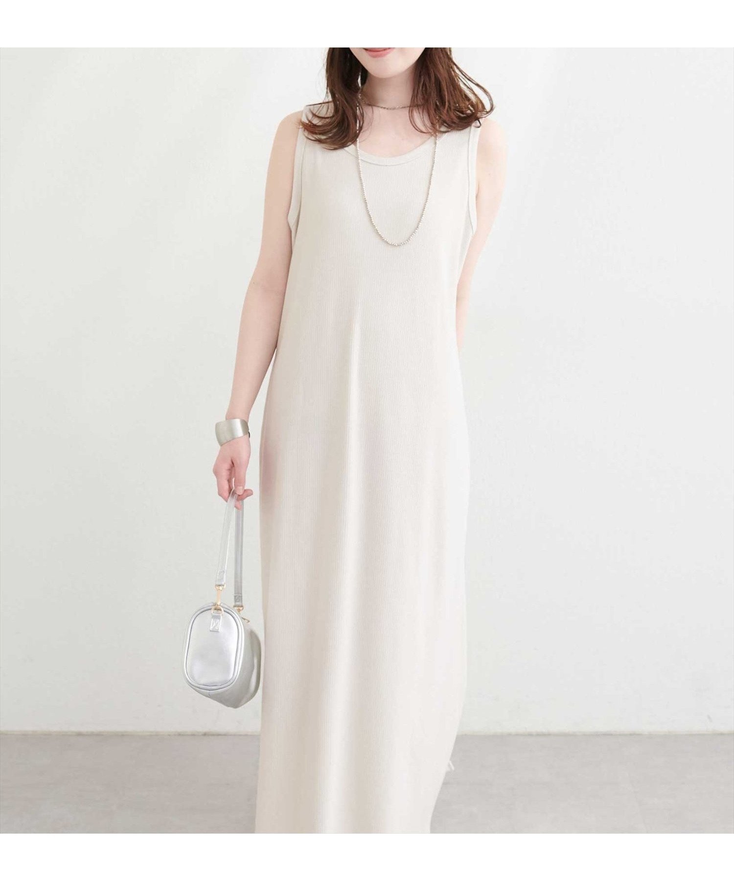【ナチュラルクチュール/natural couture】のラメテレコワンピース インテリア・キッズ・メンズ・レディースファッション・服の通販 founy(ファウニー) 　ファッション　Fashion　レディースファッション　Fashion for Women　ワンピース　Dresses　アクセサリー　Fashion Accessories　エレガント 上品　Elegant　カーディガン　Cardigan, Knitwear　キャップ　Cap, Baseball Cap　サンダル　Sandals, Summer Shoes　ジャケット　Jacket, Outerwear　スニーカー　Sneakers, Trainers　デニム　Denim, Jeans Material　トレンド　Trend, Trending Now　ネックレス　Necklace, Pendant Necklace　ノースリーブ　Sleeveless, No-Sleeve　リラックス　Relax, Relaxed Fit　再入荷　Restock / Back in Stock　おすすめ　Recommended / Our Picks　2026年　2026　2026春夏・S/S　Spring/Summer 2026 SS26　オフホワイト|ID: prp329100004980076 ipo3291000000037316416
