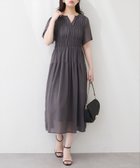【ナチュラルクチュール/natural couture】の変形シャーリングフレンチスリーブワンピース 大人の最旬トレンドファッション＆コーディネート founy(ファウニー) ファッション Fashion レディースファッション Fashion for Women ワンピース Dresses カーディガン Cardigan, Knitwear コンパクト Compact, Small Size シャーリング Shirring, Ruched シューズ Shoes, Footwear ジャケット Jacket, Outerwear フラット Flat, Flat Shoes フレア Flare, Flared ポケット Pocket, Pocket Detail ロング Long, Long-Length 再入荷 Restock / Back in Stock エレガント 上品 Elegant 2026年 2026 2026春夏・S/S Spring/Summer 2026 SS26 thumbnail チャコールグレー|ID: prp329100004980083 ipo3291000000037316447