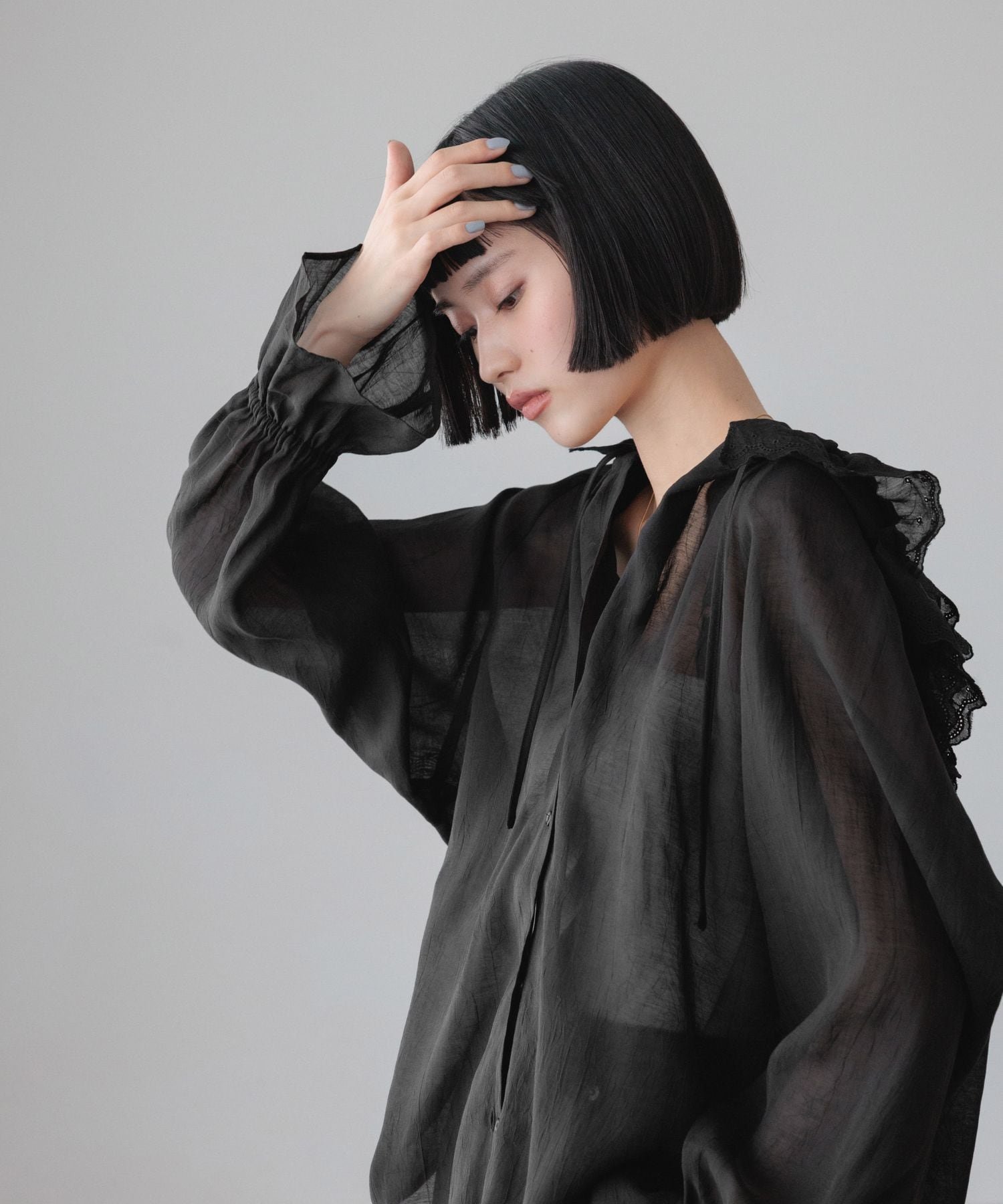 【ローリーズファーム/LOWRYS FARM】のフリルフードシャツ インテリア・キッズ・メンズ・レディースファッション・服の通販 founy(ファウニー) 　ファッション　Fashion　レディースファッション　Fashion for Women　トップス・カットソー　Cut & Sew Tops　シャツ・ブラウス・オフィスカジュアル　Elegant Blouses & Button-Ups　おすすめ　Recommended / Our Picks　インナー　Innerwear　キャミソール　Camisole, Spaghetti Strap Top　シアー　Sheer, See-Through　スウェット / スエット　Sweatshirt, Sweatwear　フリル　Frill, Ruffle　夏　Summer　ブラックレース|ID: prp329100004980100 ipo3291000000037316566