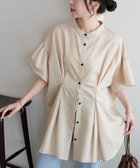 【ディスコート/Discoat】の【WEB限定】タックデザインオーバー半袖シャツ 大人の最旬トレンドファッション＆コーディネート founy(ファウニー) ファッション Fashion レディースファッション Fashion for Women トップス・カットソー Cut & Sew Tops シャツ・ブラウス・オフィスカジュアル Elegant Blouses & Button-Ups おすすめ Recommended / Our Picks キャミワンピース Cami Dress, Slip Dress シンプル Simple, Minimal スラックス Slacks, Dress Pants スリーブ Sleeve, Long Sleeve / Short Sleeve タンク Tank Top, Sleeveless Top デニム Denim, Jeans Material フェミニン Feminine, Girly フロント Front, Front Design 半袖 Short Sleeve, Half Sleeve 羽織 Haori, Light Jacket thumbnail ベージュ|ID: prp329100004980109 ipo3291000000037316683