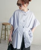 【ディスコート/Discoat】の【WEB限定】タックデザインオーバー半袖シャツ 大人の最旬トレンドファッション＆コーディネート founy(ファウニー) ファッション Fashion レディースファッション Fashion for Women トップス・カットソー Cut & Sew Tops シャツ・ブラウス・オフィスカジュアル Elegant Blouses & Button-Ups おすすめ Recommended / Our Picks キャミワンピース Cami Dress, Slip Dress シンプル Simple, Minimal スラックス Slacks, Dress Pants スリーブ Sleeve, Long Sleeve / Short Sleeve タンク Tank Top, Sleeveless Top デニム Denim, Jeans Material フェミニン Feminine, Girly フロント Front, Front Design 半袖 Short Sleeve, Half Sleeve 羽織 Haori, Light Jacket thumbnail ブルー|ID: prp329100004980109 ipo3291000000037316685