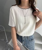 【ラナン/Ranan】のRanan/透かし柄メロー配色Tシャツ 大人の最旬トレンドファッション＆コーディネート founy(ファウニー) ファッション Fashion レディースファッション Fashion for Women トップス・カットソー Cut & Sew Tops シャツ・ブラウス・オフィスカジュアル Elegant Blouses & Button-Ups ロングTシャツ・Tシャツ Longline T-Shirts & Tees 春 Spring カットソー Cut and Sewn Top 透かし Cut-Out, Lacework ティアードスカート Tiered Skirt, Flounced Skirt トレンド Trend, Trending Now バランス Balance, Style Balance バルーン Balloon, Balloon Silhouette ベーシック Basic, Essential ポケット Pocket, Pocket Detail 半袖 Short Sleeve, Half Sleeve ワンポイント One Point, Statement Accent S/S・春夏 SS, Spring/Summer, Warm Season 夏 Summer thumbnail IV|ID: prp329100004980113 ipo3291000000037316747