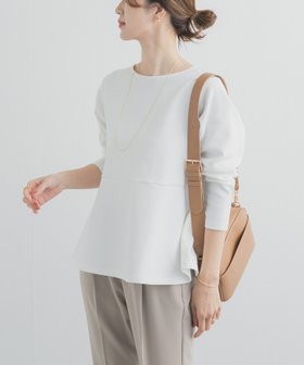 【アーバンリサーチ ドアーズ/URBAN RESEARCH DOORS】のポンチペプラムプルオーバー 大人の最旬トレンドファッション＆コーディネート founy(ファウニー) ファッション Fashion レディースファッション Fashion for Women トップス・カットソー Cut & Sew Tops カジュアルプルオーバー・ニットトップス Pullovers & Knit Tops / Casual Pullovers 2026年 2026 2026春夏・S/S Spring/Summer 2026 SS26 カットソー Cut and Sewn Top ペプラム Peplum, Flared Hem エレガント 上品 Elegant ビジネス 仕事 通勤 Business / Work / Commuting 切替 Switching, Contrast Panel 夏 Summer S/S・春夏 SS, Spring/Summer, Warm Season |ID:prp329100004980121