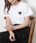 【リベリー/Riberry】のハートロゴラメ刺繍コンパクトTシャツ/綿100% ホワイト×ブラック|ID: prp329100004980132 ipo3291000000037316940