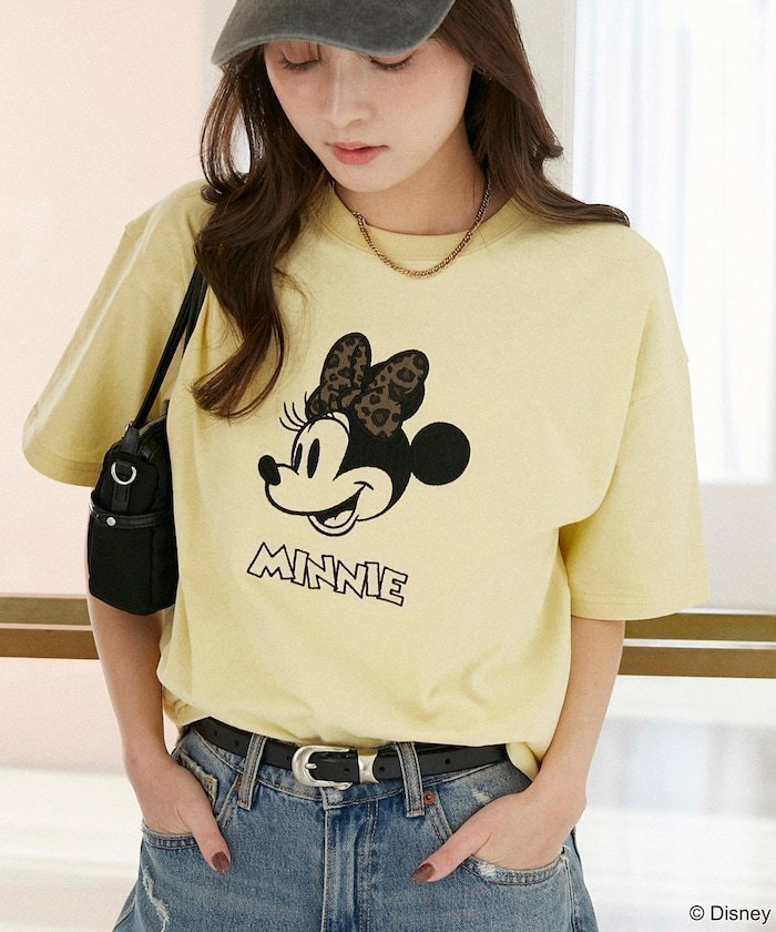 【フリークスストア/FREAK'S STORE】のMinnie Mouse/ミニーマウス/ レオパード柄 ドッキング Tシャツ 限定展開 インテリア・キッズ・メンズ・レディースファッション・服の通販 founy(ファウニー) 　ファッション　Fashion　レディースファッション　Fashion for Women　トップス・カットソー　Cut & Sew Tops　シャツ・ブラウス・オフィスカジュアル　Elegant Blouses & Button-Ups　ロングTシャツ・Tシャツ　Longline T-Shirts & Tees　2026年　2026　2026春夏・S/S　Spring/Summer 2026 SS26　ドッキング　Docking, Mixed Material　レオパード　Leopard, Animal Print　夏　Summer　S/S・春夏　SS, Spring/Summer, Warm Season　イエロー|ID: prp329100004980141 ipo3291000000037317012
