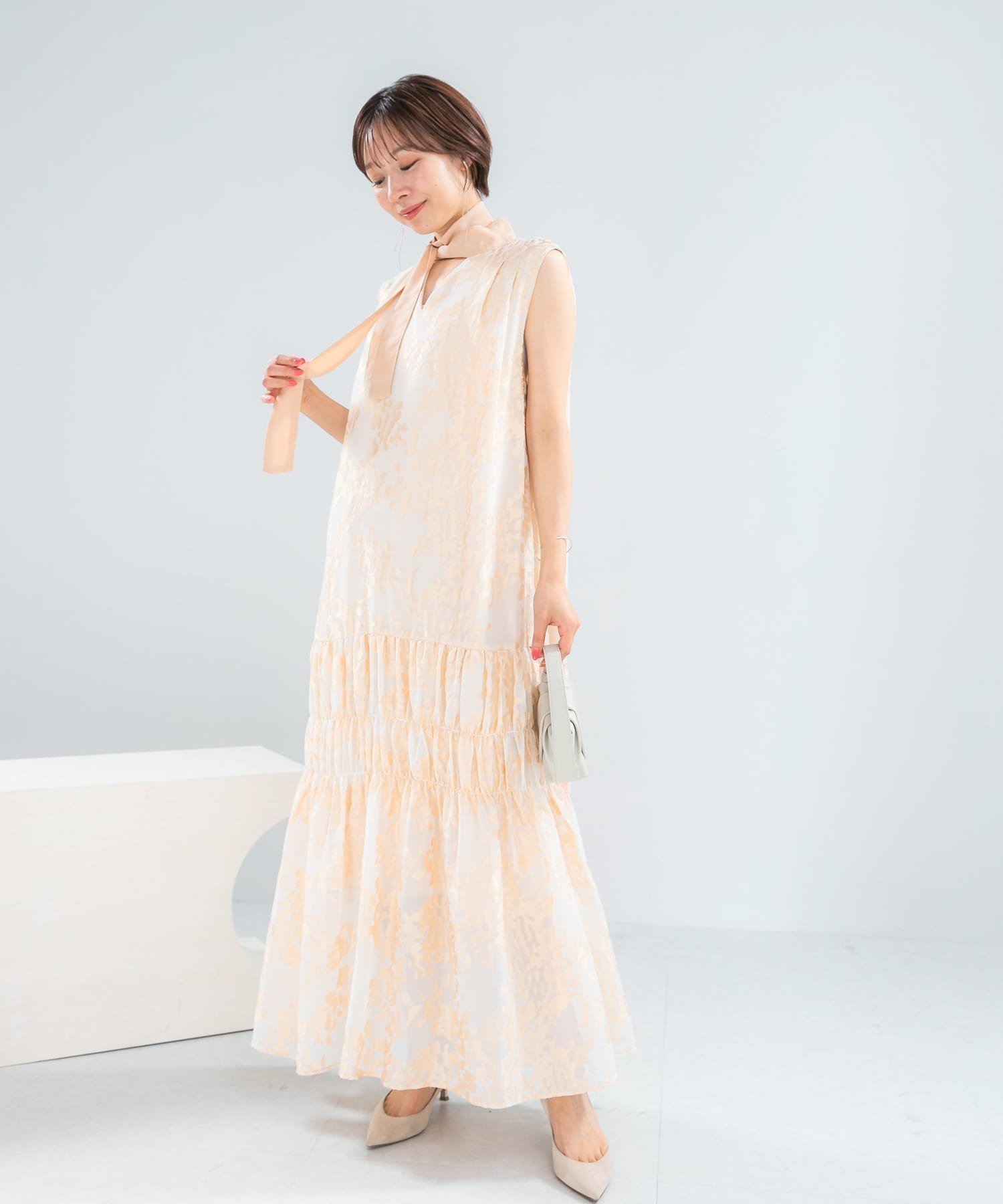 【アーバンリサーチ ロッソ/URBAN RESEARCH ROSSO】のシアージャガードワンピース インテリア・キッズ・メンズ・レディースファッション・服の通販 founy(ファウニー) 　ファッション　Fashion　レディースファッション　Fashion for Women　ワンピース　Dresses　2026年　2026　2026春夏・S/S　Spring/Summer 2026 SS26　シアー　Sheer, See-Through　エレガント 上品　Elegant　夏　Summer　S/S・春夏　SS, Spring/Summer, Warm Season　イエロー系その他|ID: prp329100004980151 ipo3291000000037317072