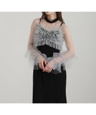 【プールヴー/PourVous】のチュールフリルキャミマーメイドドレス3点セット 結婚式 パーティードレス ブラック×グレー|ID: prp329100004980161 ipo3291000000037317111