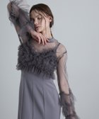 【プールヴー/PourVous】のチュールフリルキャミマーメイドドレス3点セット 結婚式 パーティードレス グレー×チャコール|ID: prp329100004980161 ipo3291000000037317112