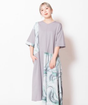 【オズモーシス/OSMOSIS】の2WAYプリント切替ワンピース 大人の最旬トレンドファッション＆コーディネート founy(ファウニー) ファッション Fashion レディースファッション Fashion for Women ワンピース Dresses カットソー Cut and Sewn Top シンプル Simple, Minimal ドッキング Docking, Mixed Material プリント Print, Printed Pattern マーブル Marble, Marble Pattern 再入荷 Restock / Back in Stock 切替 Switching, Contrast Panel 夏 Summer S/S・春夏 SS, Spring/Summer, Warm Season |ID:prp329100004980174