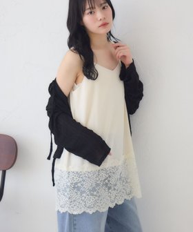 【レトロガール/RETRO GIRL】の裾レースチュニックキャミOP 大人の最旬トレンドファッション＆コーディネート founy(ファウニー) ファッション Fashion レディースファッション Fashion for Women トップス・カットソー Cut & Sew Tops キャミソール&ノースリーブ Camisoles & Sleeveless Tops ワンピース Dresses チュニック Tunic Tops & Dresses おすすめ Recommended / Our Picks キャミワンピース Cami Dress, Slip Dress ショルダー Shoulder, Shoulder Strap ジャケット Jacket, Outerwear デニム Denim, Jeans Material トレンド Trend, Trending Now ドット Polka Dot, Dot Pattern ビスチェ Bustier, Corset Top ベーシック Basic, Essential レース Lace, Lace Fabric 半袖 Short Sleeve, Half Sleeve 定番 Standard, Basic Item 無地 Plain, Solid Color |ID:prp329100004980175