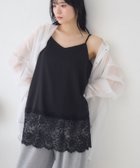 【レトロガール/RETRO GIRL】の裾レースチュニックキャミOP ブラック|ID: prp329100004980175 ipo3291000000037317168