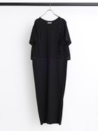 【ラシュッド/LASUD】のフリルドッキングワンピース 大人の最旬トレンドファッション＆コーディネート founy(ファウニー) ファッション Fashion レディースファッション Fashion for Women ワンピース Dresses おすすめ Recommended / Our Picks カットソー Cut and Sewn Top シンプル Simple, Minimal チュール Tulip, Tulip Motif ドッキング Docking, Mixed Material フリル Frill, Ruffle フロント Front, Front Design ミックス Mix, Mixed Style thumbnail ブラック|ID: prp329100004980189 ipo3291000000037317215