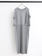 【ラシュッド/LASUD】のフリルドッキングワンピース 大人の最旬トレンドファッション＆コーディネート founy(ファウニー) ファッション Fashion レディースファッション Fashion for Women ワンピース Dresses おすすめ Recommended / Our Picks カットソー Cut and Sewn Top シンプル Simple, Minimal チュール Tulip, Tulip Motif ドッキング Docking, Mixed Material フリル Frill, Ruffle フロント Front, Front Design ミックス Mix, Mixed Style thumbnail ライトグレー|ID: prp329100004980189 ipo3291000000037317216