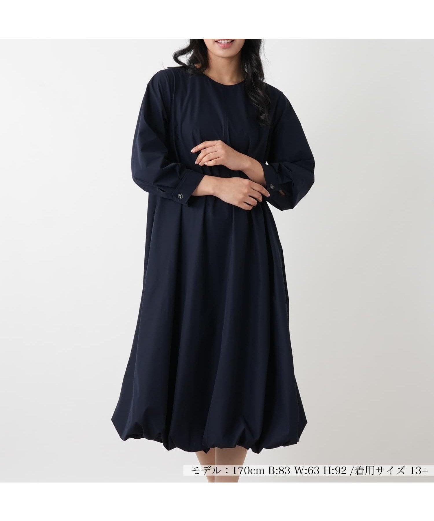 【レリアンプラスハウス/Leilian PLUS HOUSE】の【店舗人気】【はっ水】ワンピース【プラス企画】 インテリア・キッズ・メンズ・レディースファッション・服の通販 founy(ファウニー) 　ファッション　Fashion　レディースファッション　Fashion for Women　ワンピース　Dresses　ウォッシャブル　Machine Washable　スリーブ　Sleeve, Long Sleeve / Short Sleeve　ポケット　Pocket, Pocket Detail　レギュラー　Regular, Standard Fit　人気　Popular, Best Seller　夏　Summer　ネイビー|ID: prp329100004980191 ipo3291000000037317221
