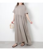 【リベリー/Riberry】のウエストギャザー切替Tシャツワンピース グレイッシュベージュ|ID: prp329100004980192 ipo3291000000037317225