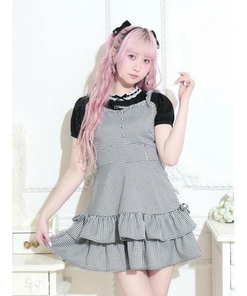 【ノエミ/NOEMIE】の肩リボンフリルキャミワンピース インテリア・キッズ・メンズ・レディースファッション・服の通販 founy(ファウニー) 　ファッション　Fashion　レディースファッション　Fashion for Women　ワンピース　Dresses　キャミソールワンピース　Camisole Dresses　キャミワンピース　Cami Dress, Slip Dress　チェック　Check, Plaid, Tartan　フリル　Frill, Ruffle　リボン　Ribbon, Bow　B柄|ID: prp329100004980211 ipo3291000000037317285
