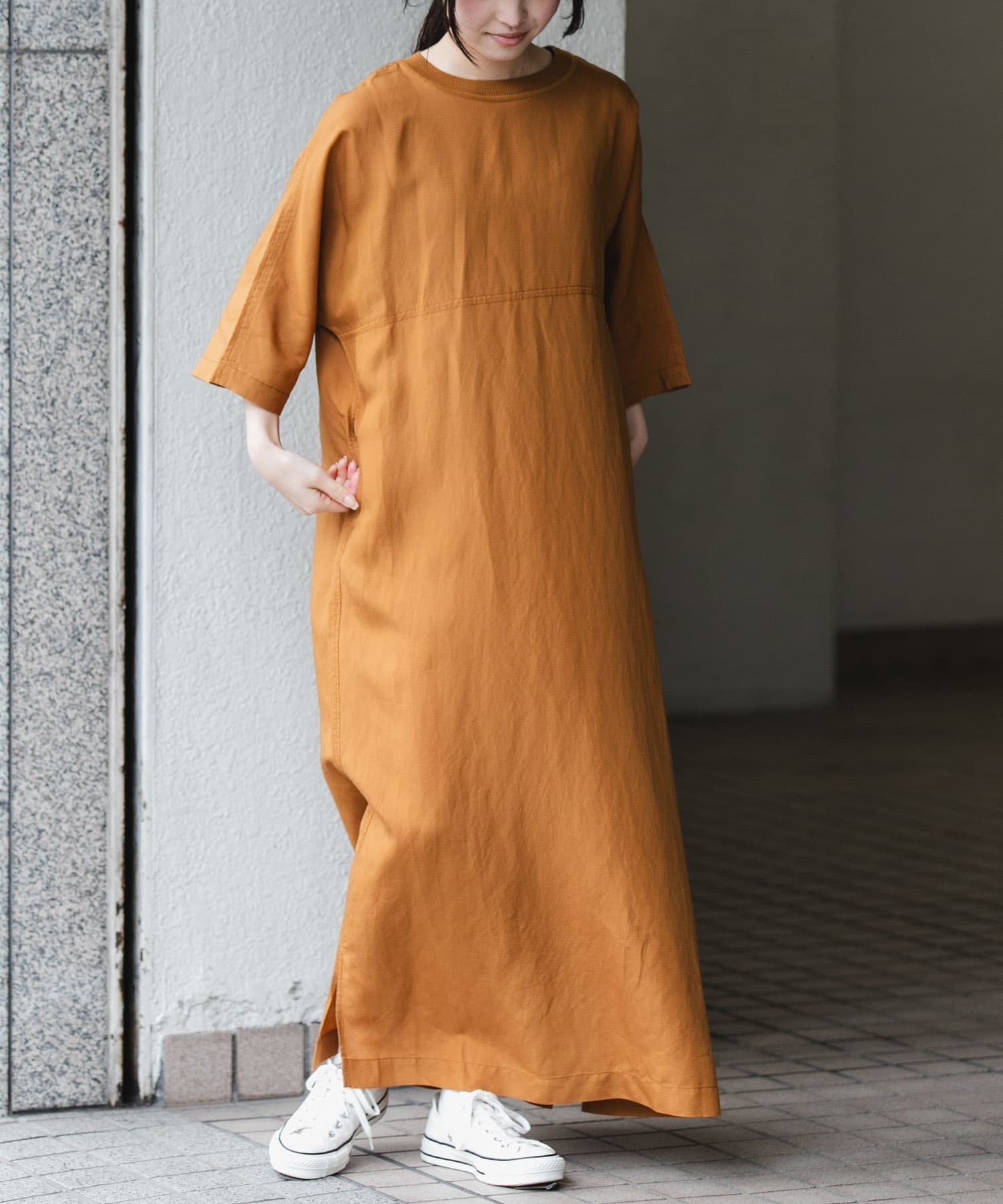 【アーバンリサーチ ドアーズ/URBAN RESEARCH DOORS】の『一部WEB限定カラー』FORK SPOON リネン混プルオーバーワンピース インテリア・キッズ・メンズ・レディースファッション・服の通販 founy(ファウニー) 　ファッション　Fashion　レディースファッション　Fashion for Women　ワンピース　Dresses　今季　This Season, Current Season　シンプル　Simple, Minimal　人気　Popular, Best Seller　ベーシック　Basic, Essential　リネン　Linen, Linen Fabric　ロング　Long, Long-Length　S/S・春夏　SS, Spring/Summer, Warm Season　夏　Summer　2026年　2026　2026春夏・S/S　Spring/Summer 2026 SS26　キャメル|ID: prp329100004980225 ipo3291000000037317331