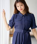 【ミッシュマッシュ/MISCH MASCH】のステッチ配色パフスリーブシャツワンピース MM627425 ネイビー|ID: prp329100004980234 ipo3291000000037317365