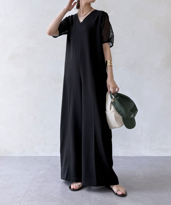 【ドゥドゥ/DouDou】の【WEB限定】袖メッシュオールインワン インテリア・キッズ・メンズ・レディースファッション・服の通販 founy(ファウニー) https://founy.com/ ファッション Fashion レディースファッション Fashion for Women トップス・カットソー Cut & Sew Tops ワンピース Dresses オールインワン・ワンピース Dresses and Jumpsuits シンプル Simple, Minimal スマート Smart, Elegant メッシュ Mesh, Net Fabric リラックス Relax, Relaxed Fit 楽ちん Easy Fit, Comfortable S/S・春夏 SS, Spring/Summer, Warm Season 再入荷 Restock / Back in Stock 夏 Summer 2026年 2026 2026春夏・S/S Spring/Summer 2026 SS26 |ID: prp329100004980246 ipo3291000000037317403
