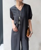 【ドゥドゥ/DouDou】の【WEB限定】袖メッシュオールインワン 大人の最旬トレンドファッション＆コーディネート founy(ファウニー) ファッション Fashion レディースファッション Fashion for Women トップス・カットソー Cut & Sew Tops ワンピース Dresses オールインワン・ワンピース Dresses and Jumpsuits シンプル Simple, Minimal スマート Smart, Elegant メッシュ Mesh, Net Fabric リラックス Relax, Relaxed Fit 楽ちん Easy Fit, Comfortable S/S・春夏 SS, Spring/Summer, Warm Season 再入荷 Restock / Back in Stock 夏 Summer 2026年 2026 2026春夏・S/S Spring/Summer 2026 SS26 thumbnail チャコールグレー|ID: prp329100004980246 ipo3291000000037317405