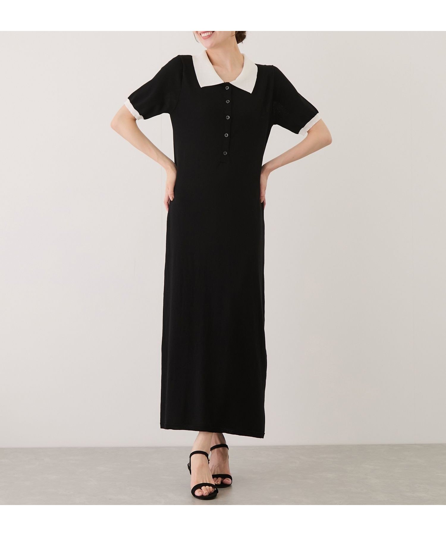 【ジャイロ/JAYRO】のバイカラーロングワンピース インテリア・キッズ・メンズ・レディースファッション・服の通販 founy(ファウニー) 　ファッション　Fashion　レディースファッション　Fashion for Women　ワンピース　Dresses　カーディガン　Cardigan, Knitwear　クラシカル　Classical, Vintage-Inspired　コンパクト　Compact, Small Size　サンダル　Sandals, Summer Shoes　シンプル　Simple, Minimal　ジャケット　Jacket, Outerwear　スニーカー　Sneakers, Trainers　スマート　Smart, Elegant　スリット　Slit, Slit Detail　ダウン　Down, Puffer　なめらか　Smooth, Silky Texture　ポケット　Pocket, Pocket Detail　リラックス　Relax, Relaxed Fit　ロング　Long, Long-Length　冬　Winter / This Winter　A/W・秋冬　Autumn/Winter　おすすめ　Recommended / Our Picks　エレガント 上品　Elegant　ブラック(01)|ID: prp329100004980253 ipo3291000000037317428