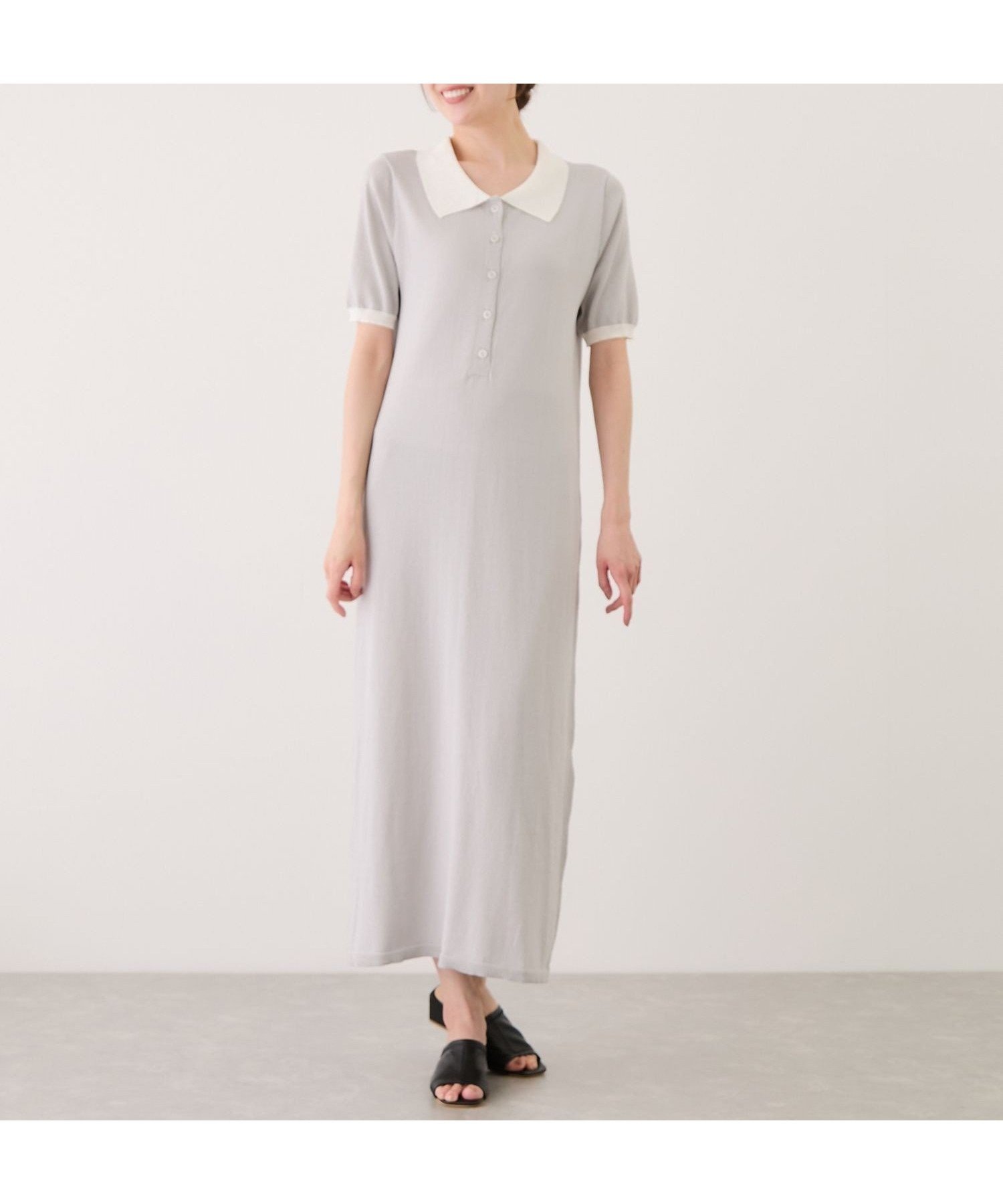 【ジャイロ/JAYRO】のバイカラーロングワンピース インテリア・キッズ・メンズ・レディースファッション・服の通販 founy(ファウニー) 　ファッション　Fashion　レディースファッション　Fashion for Women　ワンピース　Dresses　カーディガン　Cardigan, Knitwear　クラシカル　Classical, Vintage-Inspired　コンパクト　Compact, Small Size　サンダル　Sandals, Summer Shoes　シンプル　Simple, Minimal　ジャケット　Jacket, Outerwear　スニーカー　Sneakers, Trainers　スマート　Smart, Elegant　スリット　Slit, Slit Detail　ダウン　Down, Puffer　なめらか　Smooth, Silky Texture　ポケット　Pocket, Pocket Detail　リラックス　Relax, Relaxed Fit　ロング　Long, Long-Length　冬　Winter / This Winter　A/W・秋冬　Autumn/Winter　おすすめ　Recommended / Our Picks　エレガント 上品　Elegant　ライトグレー(08)|ID: prp329100004980253 ipo3291000000037317429