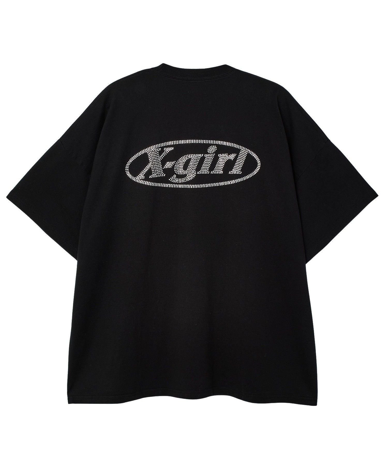 【エックスガール/X-girl】のRHINESTONE OVAL LOGO S/S BIG TEE DRESS インテリア・キッズ・メンズ・レディースファッション・服の通販 founy(ファウニー) 　ファッション　Fashion　レディースファッション　Fashion for Women　ワンピース　Dresses　フォーマル・パーティードレス・結婚式用ドレス　Elegant & Casual Dresses　オーバル　Oval Design　春　Spring　ガーリー　Girly, Feminine Style　ショート　Short, Short Length　ストーン　Stone, Gem-Like　定番　Standard, Basic Item　ビッグ　Big, Oversized　半袖　Short Sleeve, Half Sleeve　ロング　Long, Long-Length　S/S・春夏　SS, Spring/Summer, Warm Season　おすすめ　Recommended / Our Picks　夏　Summer　BLACK|ID: prp329100004980258 ipo3291000000037317447