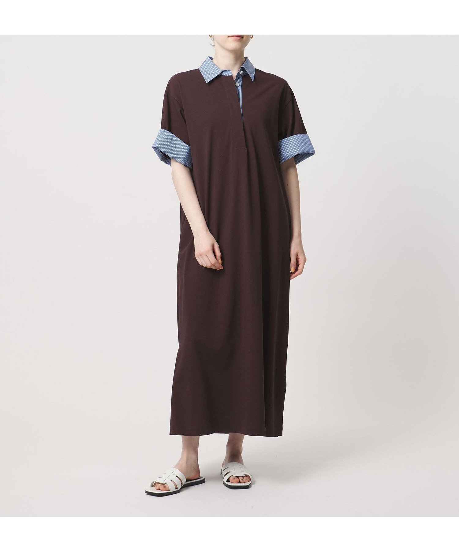 【ユナイテッドアローズ/UNITED ARROWS】のターン アップ ワンピース 大人の最旬トレンドファッション＆コーディネート founy(ファウニー) 　ファッション　Fashion　レディースファッション　Fashion for Women　ワンピース　Dresses　カットソー　Cut and Sewn Top　シルケット　Silket, Silky Cotton　ストライプ　Stripe, Striped Pattern　ワイド　Wide, Wide Fit　おすすめ　Recommended / Our Picks　エレガント 上品　Elegant　 other-1|ID: prp329100004980278 ipo3291000000037317512