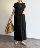 【ドゥドゥ/DouDou】の【WEB限定】接触冷感フレンチスリーブワンピース ブラック|ID: prp329100004980279 ipo3291000000037317516