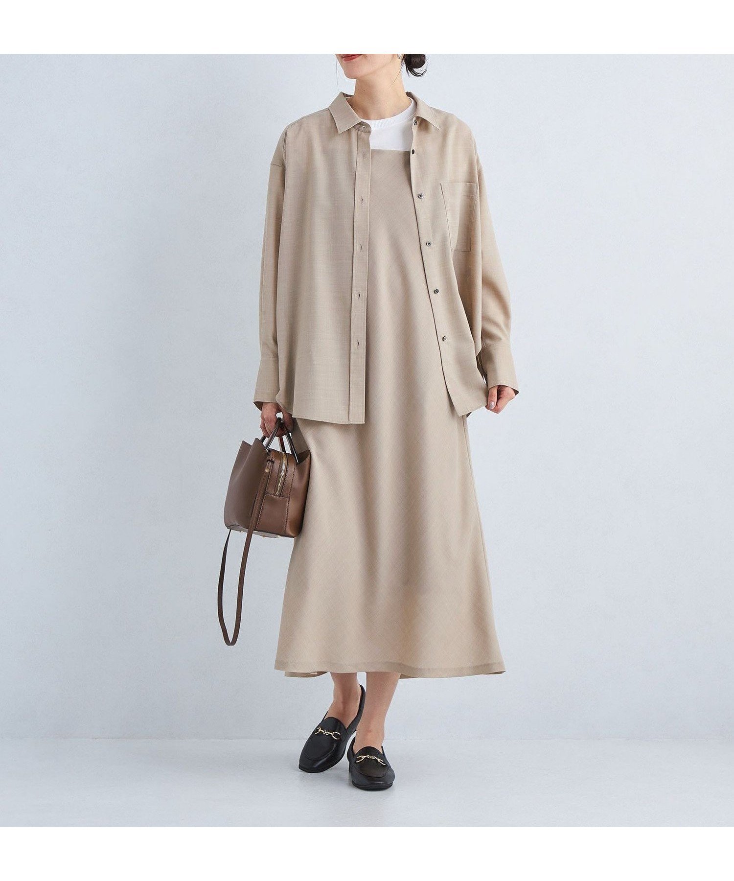 【ユナイテッドアローズ/UNITED ARROWS】のsize TALLあり Airy エアリー キャミソール ワンピース -ウォッシャブル- インテリア・キッズ・メンズ・レディースファッション・服の通販 founy(ファウニー) 　ファッション　Fashion　レディースファッション　Fashion for Women　ワンピース　Dresses　ウェーブ　Wavy Pattern　ウォッシャブル　Machine Washable　エアリー　Airy Texture　秋　Autumn　カットソー　Cut and Sewn Top　キャミソール　Camisole, Spaghetti Strap Top　キャミワンピース　Cami Dress, Slip Dress　シアー　Sheer, See-Through　ジャケット　Jacket, Outerwear　ストライプ　Stripe, Striped Pattern　ストレート　Straight, Straight Cut　ノースリーブ　Sleeveless, No-Sleeve　アウトレット　Outlet / Clearance　エレガント 上品　Elegant　ビジネス 仕事 通勤　Business / Work / Commuting　BEIGE|ID: prp329100004980284 ipo3291000000037317533