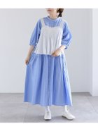 【サマンサモスモス/Samansa Mos2】の柄アソートティアードワンピース 大人の最旬トレンドファッション＆コーディネート founy(ファウニー) ファッション Fashion レディースファッション Fashion for Women ワンピース Dresses インナー Innerwear デニム Denim, Jeans Material thumbnail サックスブルー|ID: prp329100004980290 ipo3291000000037317552