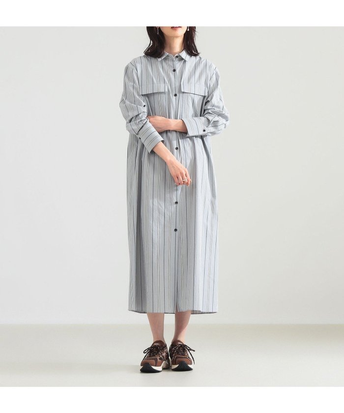 【デミルクス ビームス/Demi-Luxe BEAMS】のストライプ シャツ ワンピース インテリア・キッズ・メンズ・レディースファッション・服の通販 founy(ファウニー) https://founy.com/ ファッション Fashion レディースファッション Fashion for Women ワンピース Dresses シャツワンピース / 1枚で着映えコーデ Shirt Dresses おすすめ Recommended / Our Picks ストライプ Stripe, Striped Pattern スマート Smart, Elegant スラックス Slacks, Dress Pants デニム Denim, Jeans Material バランス Balance, Style Balance フラップ Flap, Flap Pocket ポケット Pocket, Pocket Detail リラックス Relax, Relaxed Fit ワッシャー Washer, Crinkled Finish |ID: prp329100004980293 ipo3291000000037317562