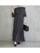 【アニュアンス/anuans】のシフォンオフショルダーフレアワンピース 大人の最旬トレンドファッション＆コーディネート founy(ファウニー) ファッション Fashion レディースファッション Fashion for Women ワンピース Dresses エレガント 上品 Elegant シフォン Chiffon, Lightweight Fabric ドレープ Drape, Draping Fabric バランス Balance, Style Balance フィット Fit, Slim Fit フリル Frill, Ruffle フレア Flare, Flared リラックス Relax, Relaxed Fit thumbnail CHARCOALGREY|ID: prp329100004980305 ipo3291000000037317606