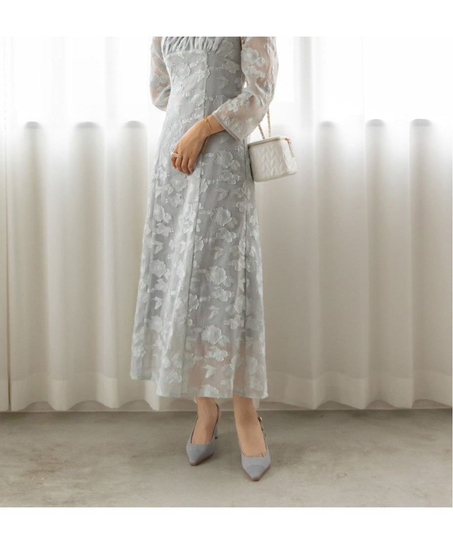 【ランダ/RANDA】のパイピングデザインコルセットワンピース インテリア・キッズ・メンズ・レディースファッション・服の通販 founy(ファウニー) 　ファッション　Fashion　レディースファッション　Fashion for Women　ワンピース　Dresses　サンダル　Sandals, Summer Shoes　シアー　Sheer, See-Through　ジャカード／ジャガード　Jacquard, Woven Pattern　スクエア　Square, Square Shape　パイピング　Piping, Trim Design　フェミニン　Feminine, Girly　フラワー　Flower, Floral　ミュール　Mule, Backless Shoes　モチーフ　Motif, Design Theme　BLUE|ID: prp329100004980313 ipo3291000000037317630