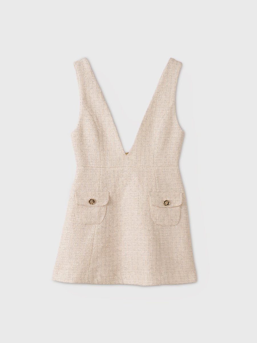 【エイミーイストワール/eimy istoire】のECLAT TWEED DRESS インテリア・キッズ・メンズ・レディースファッション・服の通販 founy(ファウニー) 　ファッション　Fashion　レディースファッション　Fashion for Women　ワンピース　Dresses　フォーマル・パーティードレス・結婚式用ドレス　Elegant & Casual Dresses　インナー　Innerwear　クラシカル　Classical, Vintage-Inspired　切替　Switching, Contrast Panel　ジャケット　Jacket, Outerwear　ツイード　Twill, Twill Weave　フロント　Front, Front Design　ポケット　Pocket, Pocket Detail　ロング　Long, Long-Length　再入荷　Restock / Back in Stock　おすすめ　Recommended / Our Picks　エレガント 上品　Elegant　LIGHT PINK|ID: prp329100004980320 ipo3291000000037317656