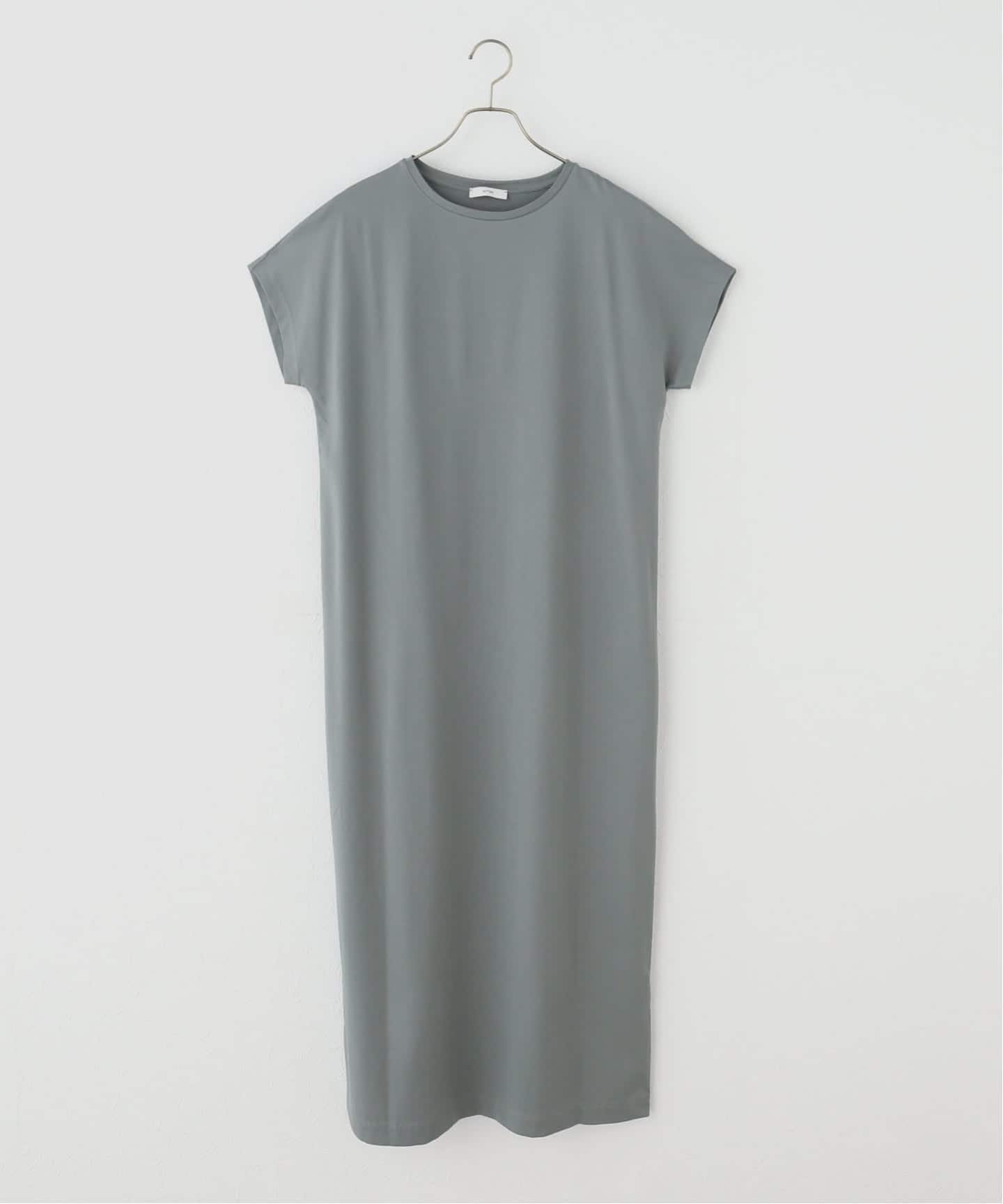 【イエナ/IENA】のATON/エイトン SUVIN 60/2 CAP SLEEVE DRESS ワンピース インテリア・キッズ・メンズ・レディースファッション・服の通販 founy(ファウニー) 　ファッション　Fashion　レディースファッション　Fashion for Women　ワンピース　Dresses　フォーマル・パーティードレス・結婚式用ドレス　Elegant & Casual Dresses　グレー|ID: prp329100004980321 ipo3291000000037317659