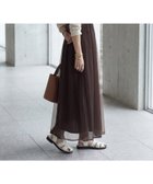 【スタイルデリ/STYLE DELI】の【LUXE】チュールギャザーキャミ型ワンピース ブラウン|ID: prp329100004980340 ipo3291000000037317725