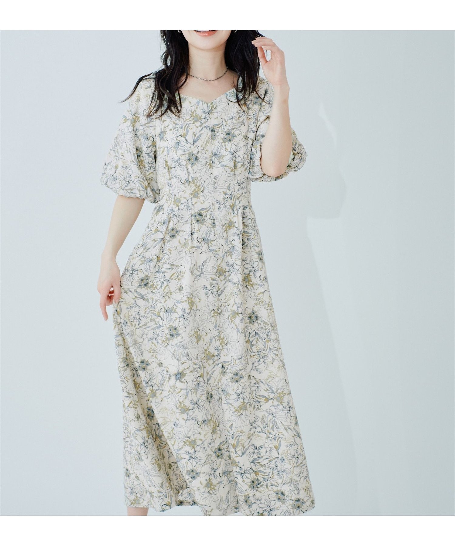 【ナチュラルクチュール/natural couture】のバルーンスリーブガーリーワンピース インテリア・キッズ・メンズ・レディースファッション・服の通販 founy(ファウニー) 　ファッション　Fashion　レディースファッション　Fashion for Women　ワンピース　Dresses　アクセサリー　Fashion Accessories　エレガント 上品　Elegant　サンダル　Sandals, Summer Shoes　シェイプ　Shape, Slim Fit　シャーリング　Shirring, Ruched　スニーカー　Sneakers, Trainers　デコルテ　Décolleté, Neckline　バルーン　Balloon, Balloon Silhouette　フェミニン　Feminine, Girly　フラワー　Flower, Floral　フレア　Flare, Flared　プリント　Print, Printed Pattern　ポケット　Pocket, Pocket Detail　リボン　Ribbon, Bow　再入荷　Restock / Back in Stock　おすすめ　Recommended / Our Picks　2026年　2026　2026春夏・S/S　Spring/Summer 2026 SS26　その他1|ID: prp329100004980366 ipo3291000000037317805