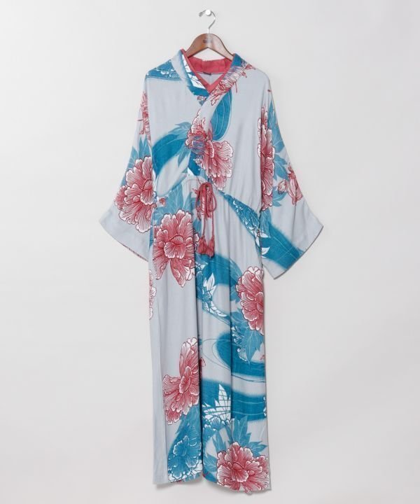 【アミナコレクション/Amina Collection】の【カヤ】花舟ならいワンピース インテリア・キッズ・メンズ・レディースファッション・服の通販 founy(ファウニー) 　ファッション　Fashion　レディースファッション　Fashion for Women　ワンピース　Dresses　グレー|ID: prp329100004980371 ipo3291000000037317846