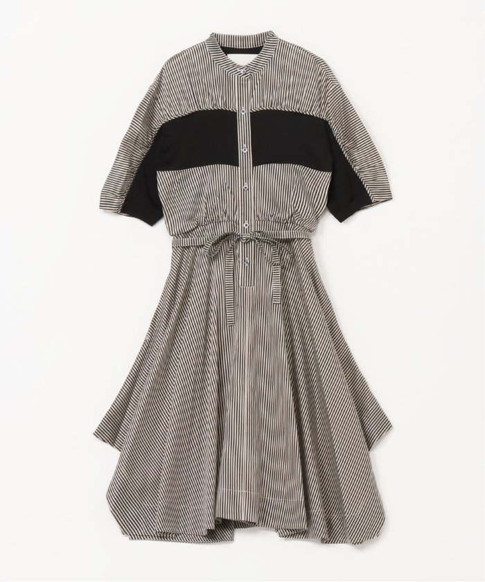 【スリーワン フィリップリム/3.1 Phillip Lim】のストライプ 3/4スリーブ バンドカラー コンボドレス インテリア・キッズ・メンズ・レディースファッション・服の通販 founy(ファウニー) https://founy.com/ ファッション Fashion レディースファッション Fashion for Women ワンピース Dresses フォーマル・パーティードレス・結婚式用ドレス Elegant & Casual Dresses アシンメトリー Asymmetrical Style ストライプ Stripe, Striped Pattern スリーブ Sleeve, Long Sleeve / Short Sleeve ドレス Dress, One-Piece ドローストリング Drawstring, Pull Cord モダン Modern, Contemporary ヨーク Yoke, Yoke Design リラックス Relax, Relaxed Fit |ID: prp329100004980379 ipo3291000000037317868