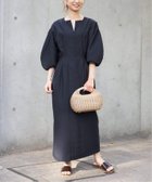 【ヴェルメイユ パー イエナ/VERMEIL par iena】の《一部WEB限定 》FLAXASA jewel ox ウエストシェイプワンピース 大人の最旬トレンドファッション＆コーディネート founy(ファウニー) ファッション Fashion レディースファッション Fashion for Women ワンピース Dresses サンダル Sandals, Summer Shoes ストレッチ Stretch, Stretchy Fabric スリーブ Sleeve, Long Sleeve / Short Sleeve バランス Balance, Style Balance フォルム Silhouette, Form フラット Flat, Flat Shoes 夏 Summer thumbnail ネイビー|ID: prp329100004980391 ipo3291000000037317903