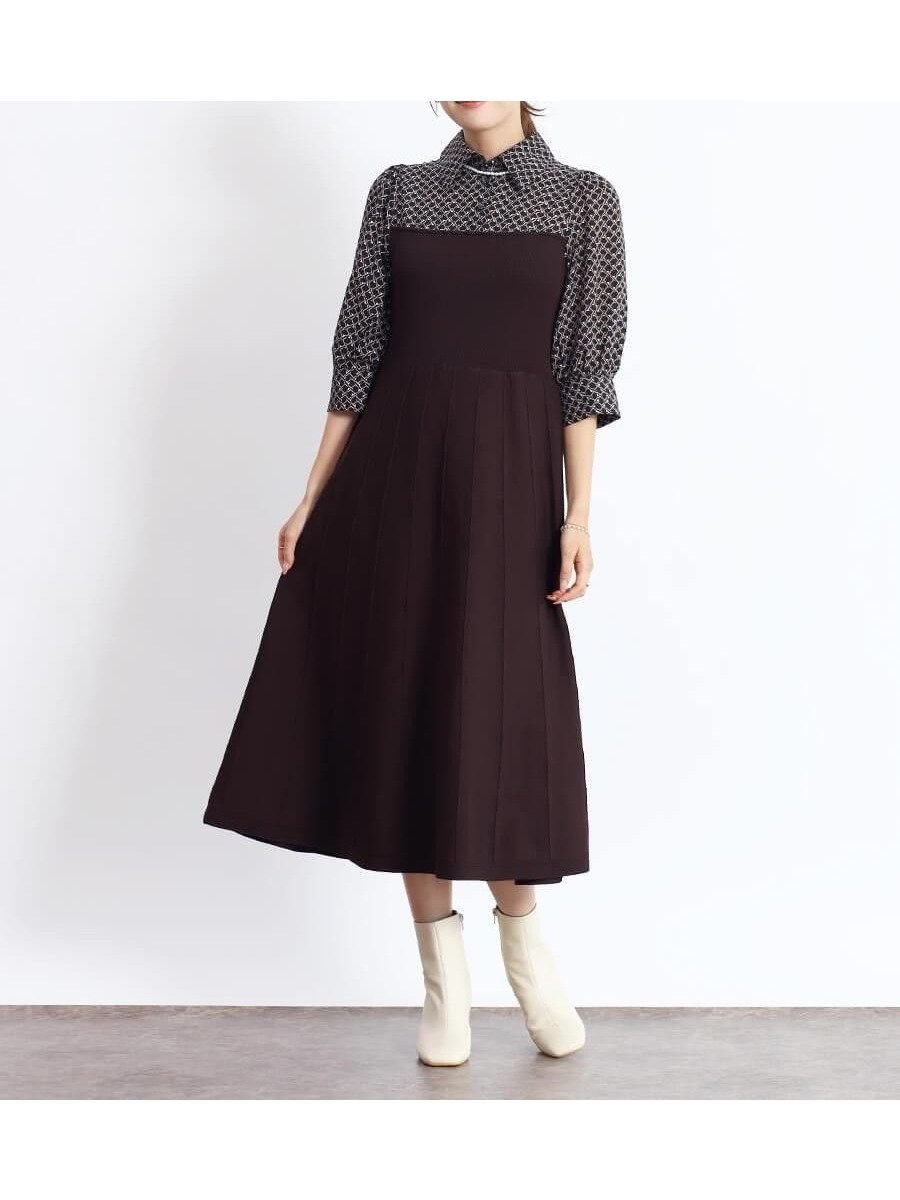 【ヴァン/Vin】のシャツドッキングニットワンピース 大人の最旬トレンドファッション＆コーディネート founy(ファウニー) 　ファッション　Fashion　レディースファッション　Fashion for Women　ワンピース　Dresses　ニットワンピース　Knit Dresses　おすすめ　Recommended / Our Picks　とろみ　Fluid, Flowy Fabric　エレガント 上品　Elegant　ドッキング　Docking, Mixed Material　フィット　Fit, Slim Fit　秋　Autumn　 other-1|ID: prp329100004980396 ipo3291000000037317920