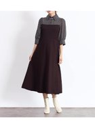【ヴァン/Vin】のシャツドッキングニットワンピース 大人の最旬トレンドファッション＆コーディネート founy(ファウニー) ファッション Fashion レディースファッション Fashion for Women ワンピース Dresses ニットワンピース Knit Dresses おすすめ Recommended / Our Picks とろみ Fluid, Flowy Fabric エレガント 上品 Elegant ドッキング Docking, Mixed Material フィット Fit, Slim Fit 秋 Autumn thumbnail ダークブラウン|ID: prp329100004980396 ipo3291000000037317921