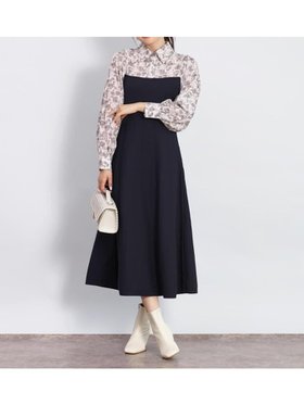 【ヴァン/Vin】の花柄ドッキングニットワンピース 大人の最旬トレンドファッション＆コーディネート founy(ファウニー) ファッション Fashion レディースファッション Fashion for Women ワンピース Dresses ニットワンピース Knit Dresses エレガント 上品 Elegant ギャザー Gathered, Ruffled クラシカル Classical, Vintage-Inspired ドッキング Docking, Mixed Material フレア Flare, Flared |ID:prp329100004980398