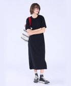 【アニエスベー ファム/agnes b. FEMME】のWEBスペシャル ショルダーボタン コットン 半袖 ニット ワンピース 大人の最旬トレンドファッション＆コーディネート founy(ファウニー) ファッション Fashion レディースファッション Fashion for Women ワンピース Dresses ニットワンピース Knit Dresses おすすめ Recommended / Our Picks カットソー Cut and Sewn Top ショルダー Shoulder, Shoulder Strap シンプル Simple, Minimal スタイリッシュ Stylish, Fashionable スペシャル Special, Limited Edition プレート Plate, Dish マキシ Maxi, Full Length メタル Metal, Metal Parts ロング Long, Long-Length 半袖 Short Sleeve, Half Sleeve thumbnail ブラック|ID: prp329100004980418 ipo3291000000037318008