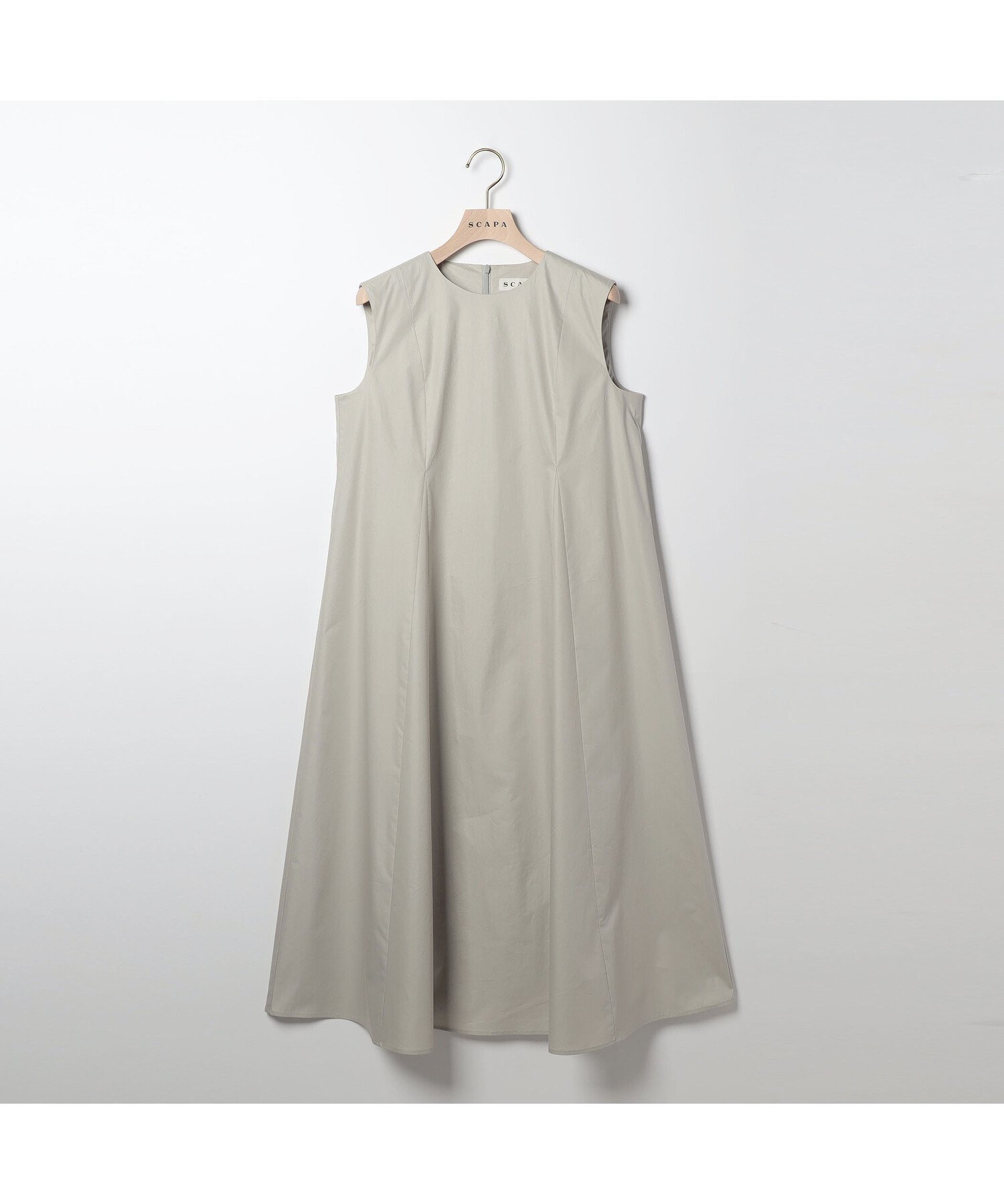 【スキャパ/SCAPA】のクリアタイプライターワンピース インテリア・キッズ・メンズ・レディースファッション・服の通販 founy(ファウニー) 　ファッション　Fashion　レディースファッション　Fashion for Women　ワンピース　Dresses　シンプル　Simple, Minimal　ノースリーブ　Sleeveless, No-Sleeve　フレア　Flare, Flared　無地　Plain, Solid Color　グレー|ID: prp329100004980423 ipo3291000000037318021