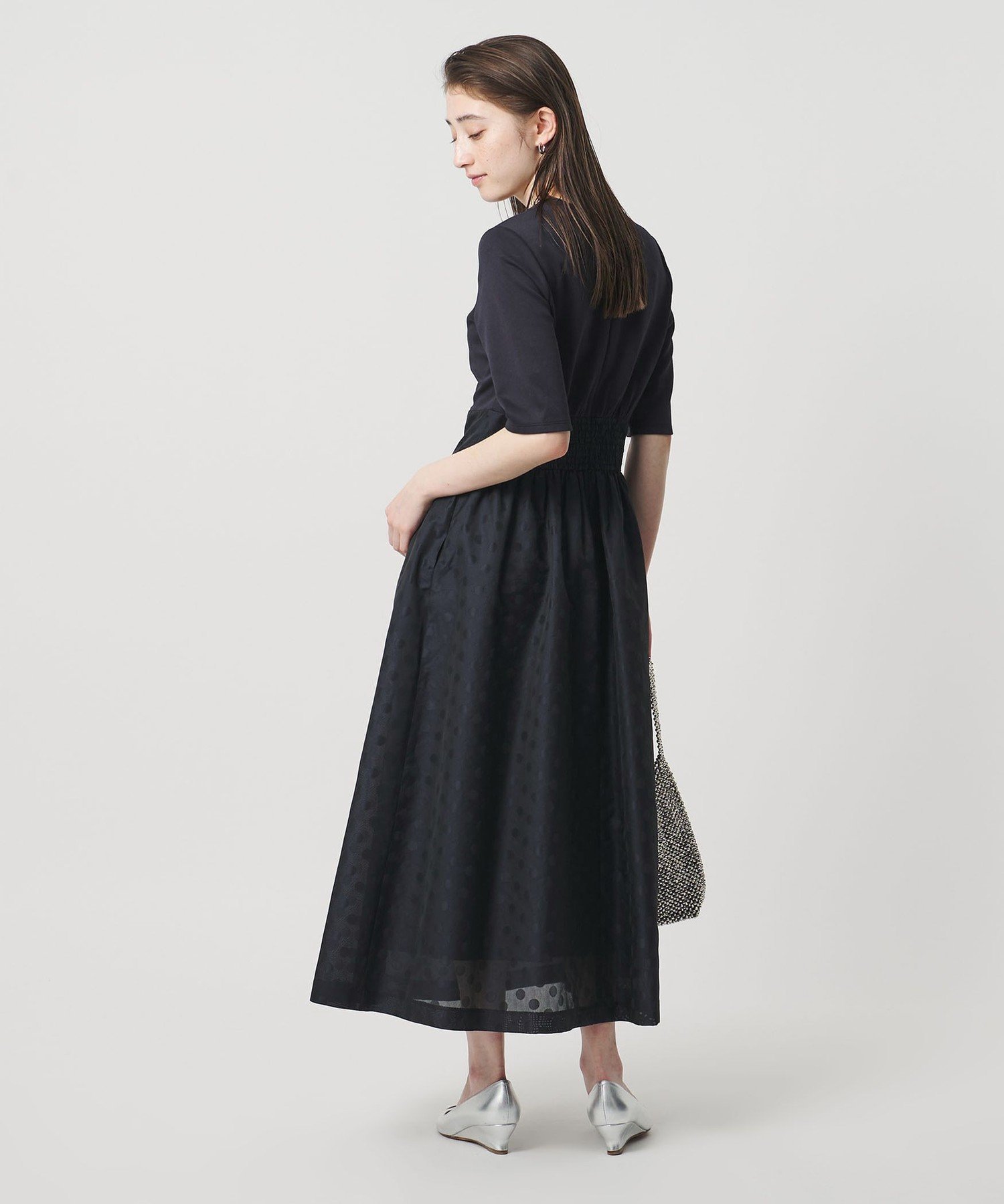 【ユナイテッドアローズ/UNITED ARROWS】のフィット フレア シアー ドット ワンピース -ウォッシャブル- インテリア・キッズ・メンズ・レディースファッション・服の通販 founy(ファウニー) 　ファッション　Fashion　レディースファッション　Fashion for Women　ワンピース　Dresses　ウォッシャブル　Machine Washable　ギャザー　Gathered, Ruffled　コンパクト　Compact, Small Size　シアー　Sheer, See-Through　シャーリング　Shirring, Ruched　ジャケット　Jacket, Outerwear　ダブル　Double, Double-Breasted　ドット　Polka Dot, Dot Pattern　バランス　Balance, Style Balance　フィット　Fit, Slim Fit　フェイス　Face, Facial Design　フレア　Flare, Flared　ブライト　Bright, Shiny　ブルゾン　Blouson, Bomber Jacket　ベスト　Vest, Waistcoat　ラウンド　Round, Round Neck　おすすめ　Recommended / Our Picks　エレガント 上品　Elegant　NAVY|ID: prp329100004980432 ipo3291000000037318047