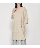 【ツチエ/TUTIE】のソフトリネンストレッチストライプコクーンワンピース ベージュ|ID: prp329100004980437 ipo3291000000037318059